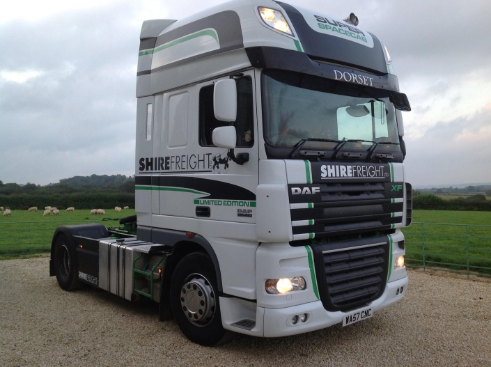 Truck cab sign wrapped